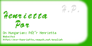 henrietta por business card